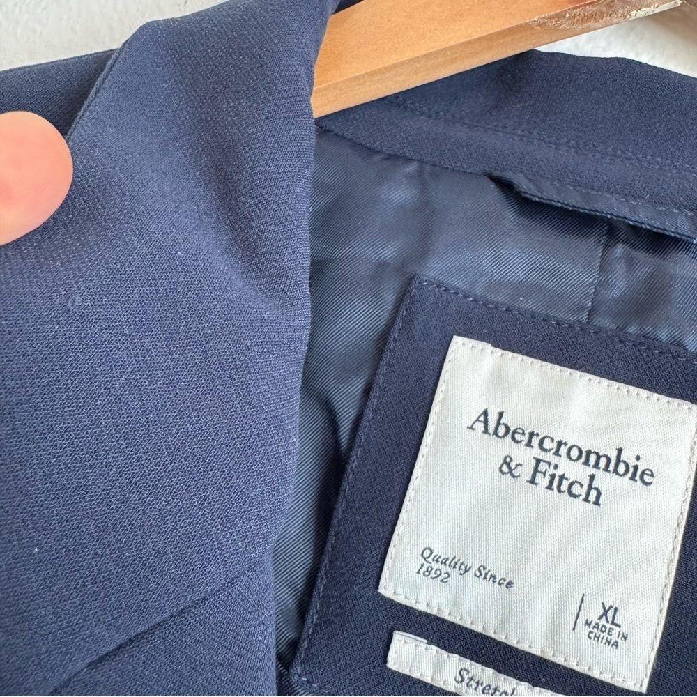 Abercrombie & Fitch Cropped One Button Blazer Chic Workwear XL - Picture 4 of 7